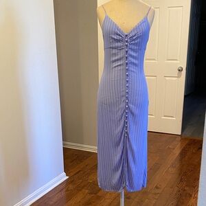 Forever 21 Blue Striped Midi Dress